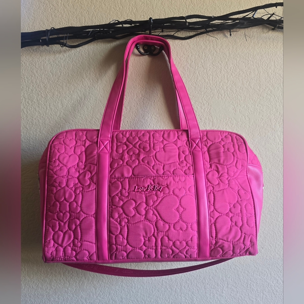 LUV BETSEY - Betsey Johnson Pink Quilted Weekender Duffle Bag - luggage - travel